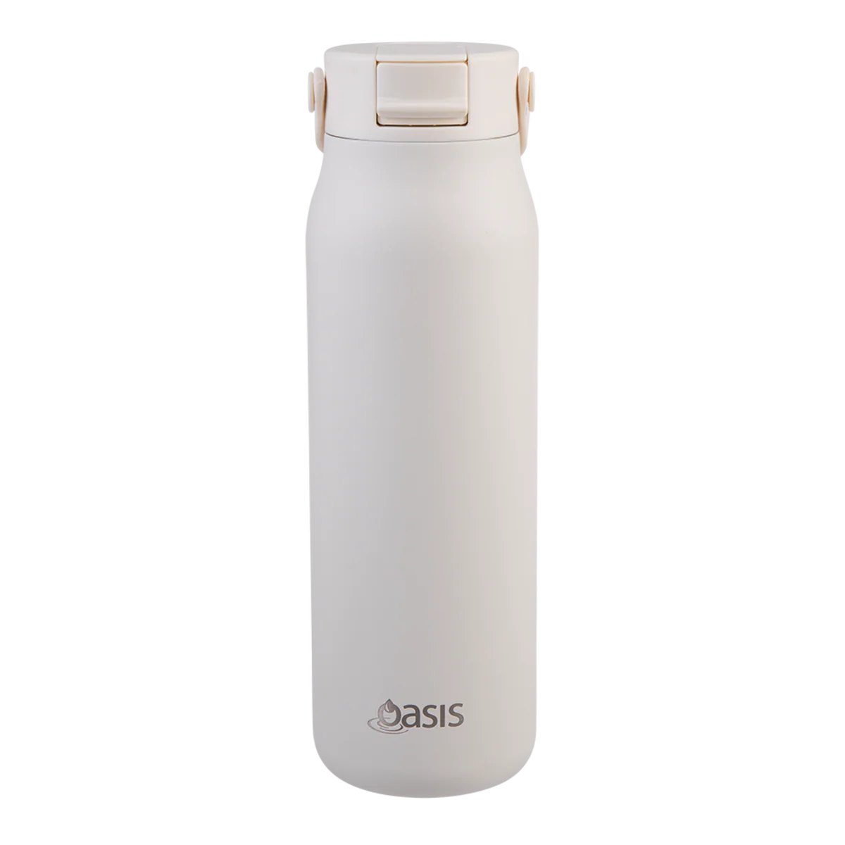 Oasis Sorrento Ceramic Lined Stainless Steel Double Wall Insulated Sipper Bottle 900ml Alabaster