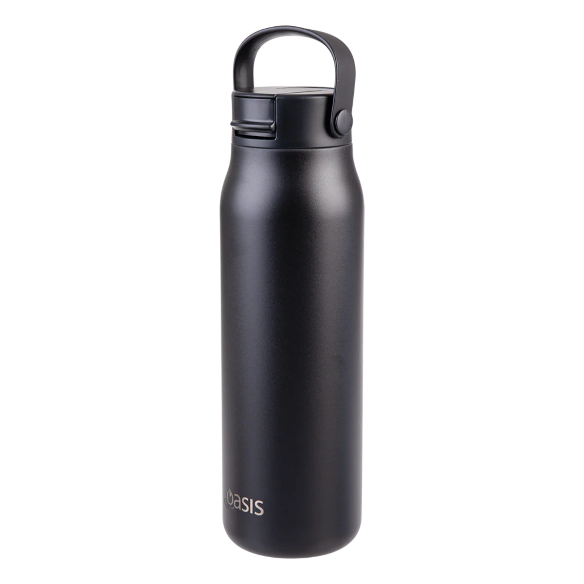 Oasis Sorrento Ceramic Lined Stainless Steel Double Wall Insulated Sipper Bottle 900ml Black - Image 2