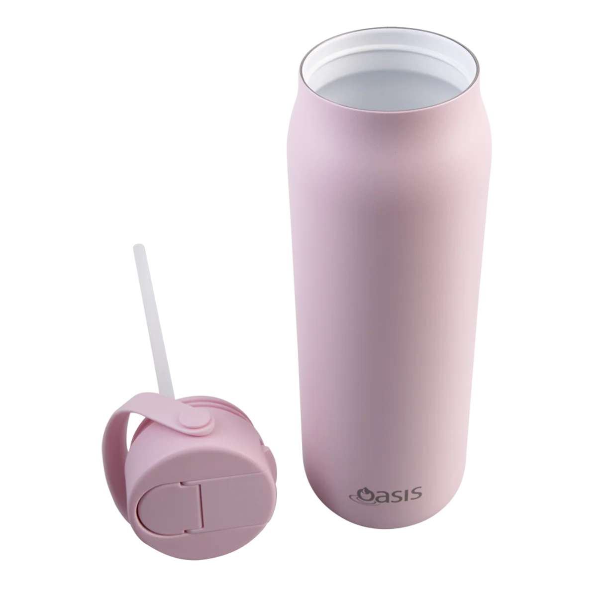 Oasis Sorrento Ceramic Lined Stainless Steel Double Wall Insulated Sipper Bottle 900ml Pink Lemonade - Image 5