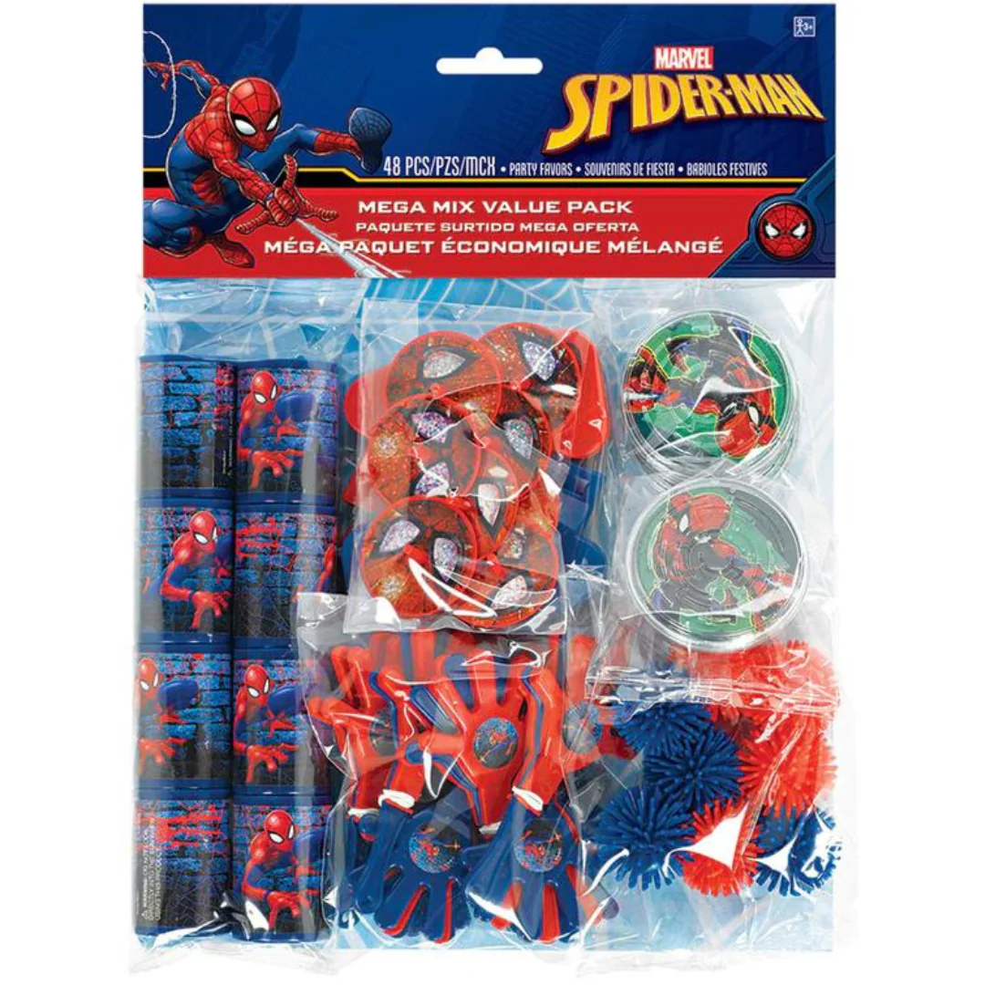 Spider-Man Webbed Wonder Mega Mix Favors Value Pack 48Pk