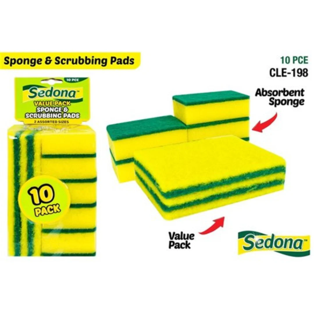 2 in 1 Sponge & Scrubbing Pads
