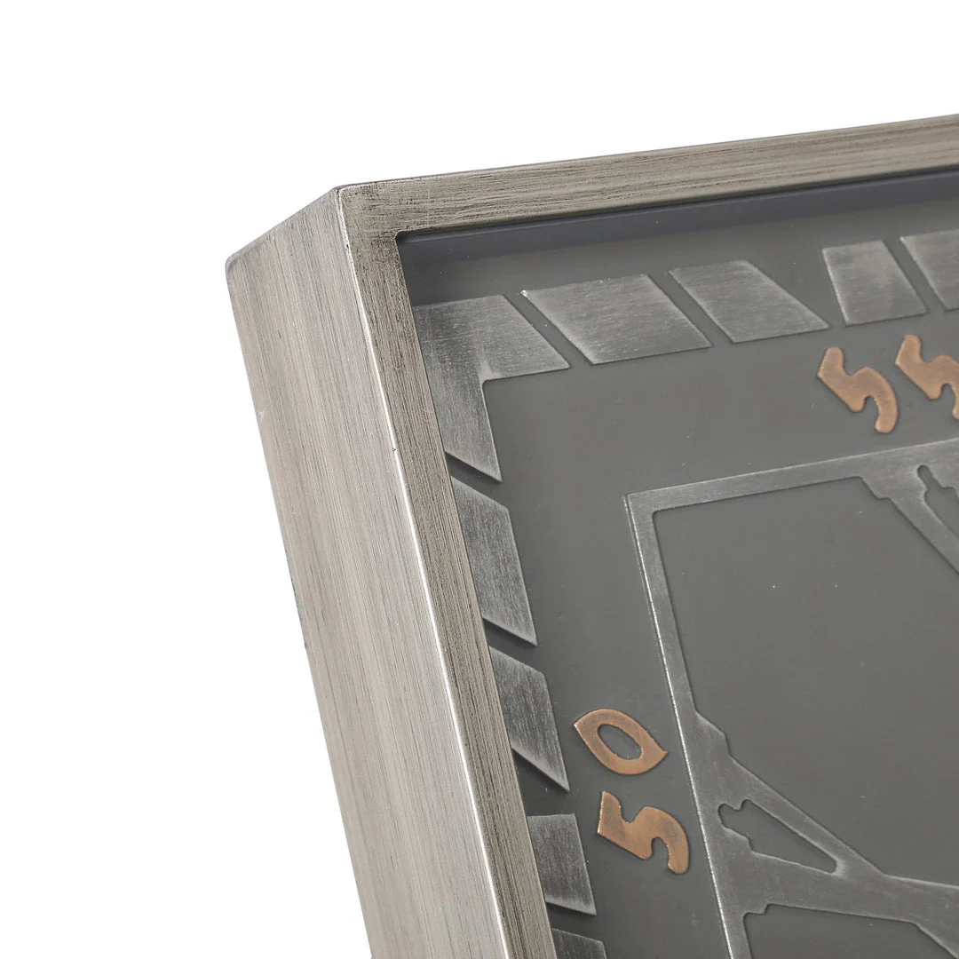Square Gareth Exposed Gear Movement Wall Clock 80x80cm Grey - Image 4