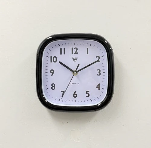Clock Square kitchen wall clock 20x20x2cm Black -White 2 Assorted - Image 2