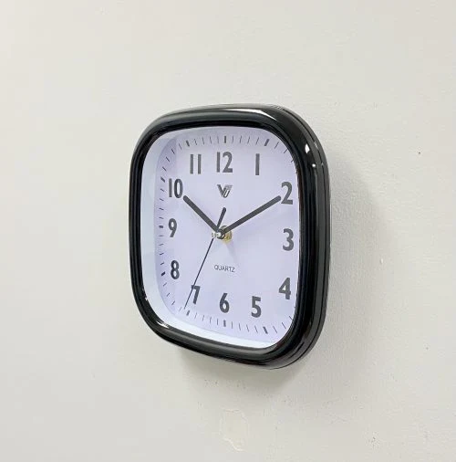 Clock Square kitchen wall clock 20x20x2cm Black -White 2 Assorted - Image 3