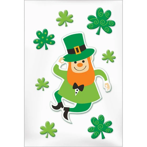 St Patricks Small Gel Clings Decorations