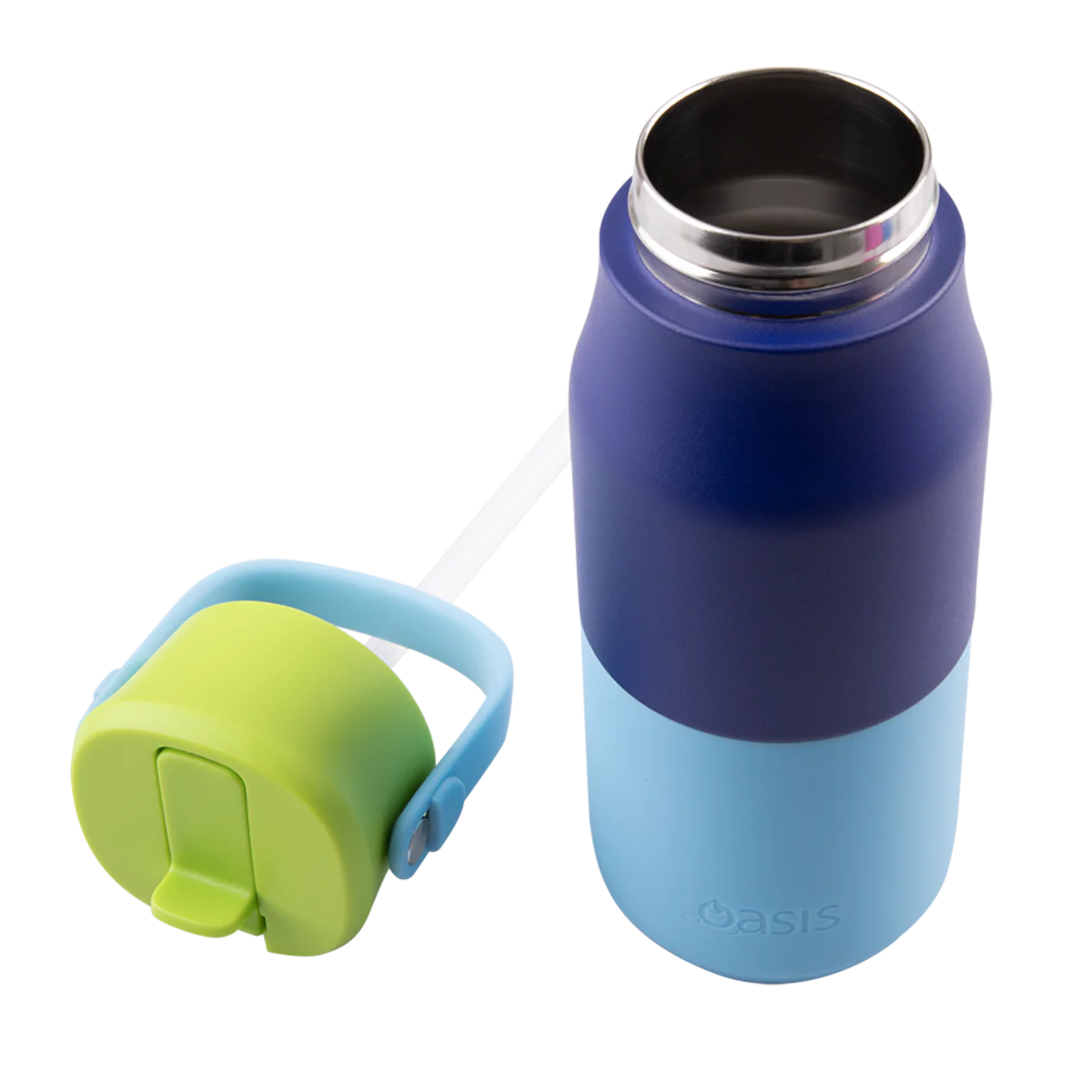Oasis Stainless Steel Double Wall Insulated JNR Drink Bottle with Sipper 400ml Peacock Blue - Image 4