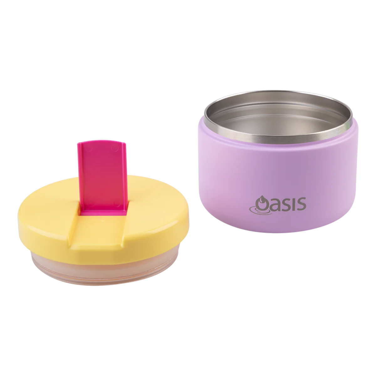 Oasis Stainless Steel Double Wall Insulated JNR Food Flask with Quick Release Lid 300ml Bubblegum Pink - Image 4