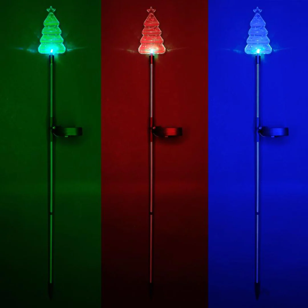 Stake Light Solar Christmas Tree 1 LED 7.5x88cm Multi Colour - Image 3