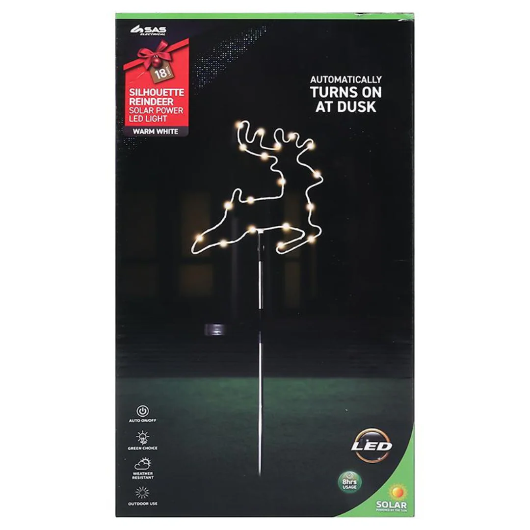 Stake Light Solar Silhouette Reindeer 18 LED 22x22x70cm Warm White 1 Function - Image 3