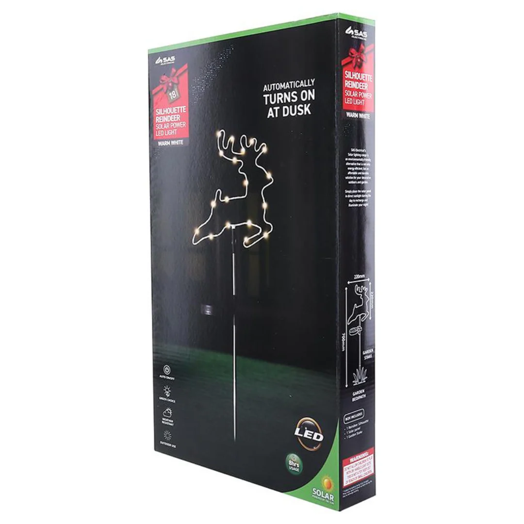 Stake Light Solar Silhouette Reindeer 18 LED 22x22x70cm Warm White 1 Function - Image 4