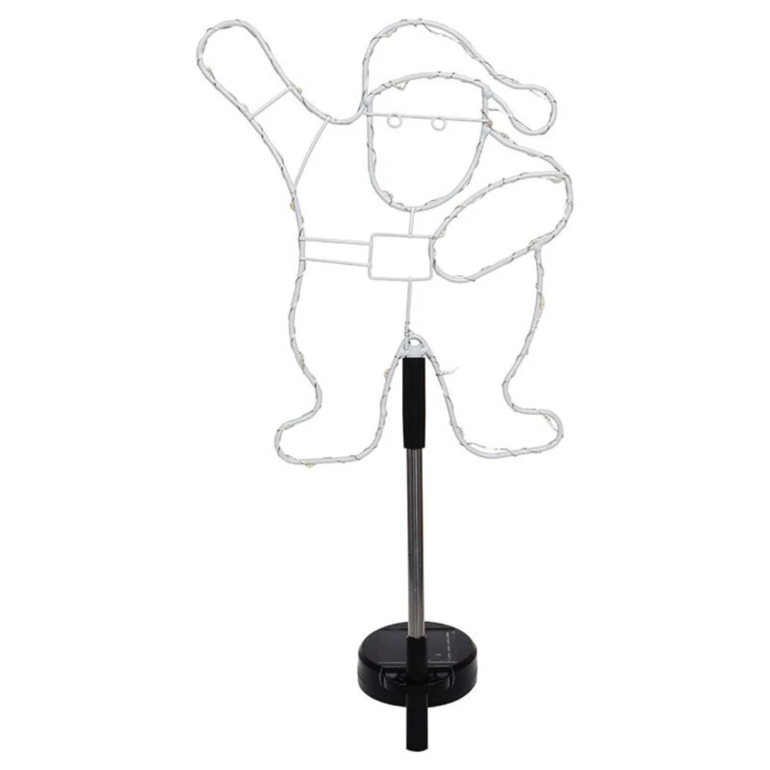 Stake Light Solar Silhouette Santa 20 LED 20x25x70cm Warm White 1 Function - Image 2