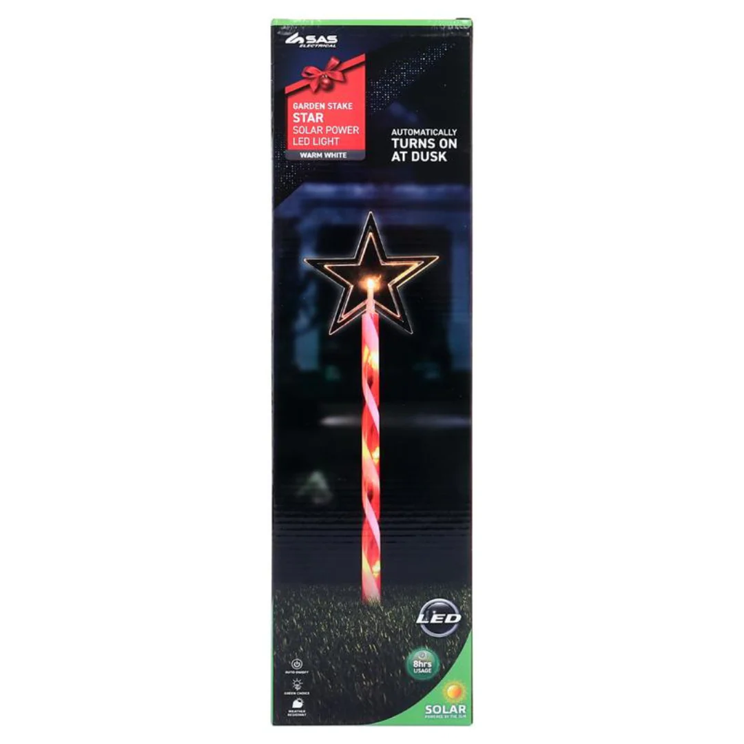 Stake Light Solar Star 5 LED 12x12x36cm Warm White 2 Functions - Image 3
