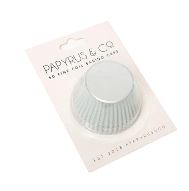 Foil Baking Cups White 50cm Base 50pk
