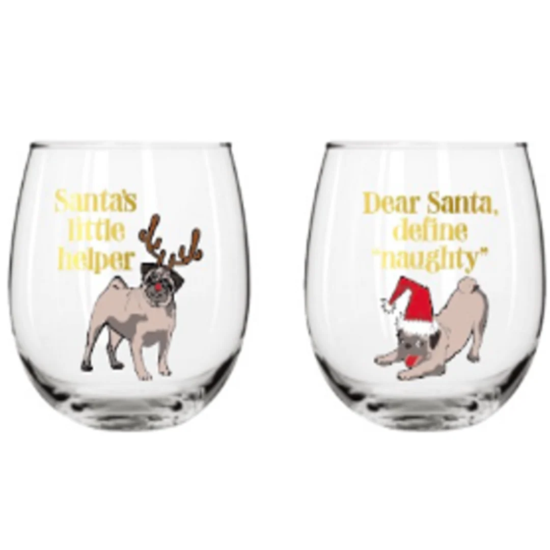 S2 Stemless Glass 560Ml Xmas Dogs