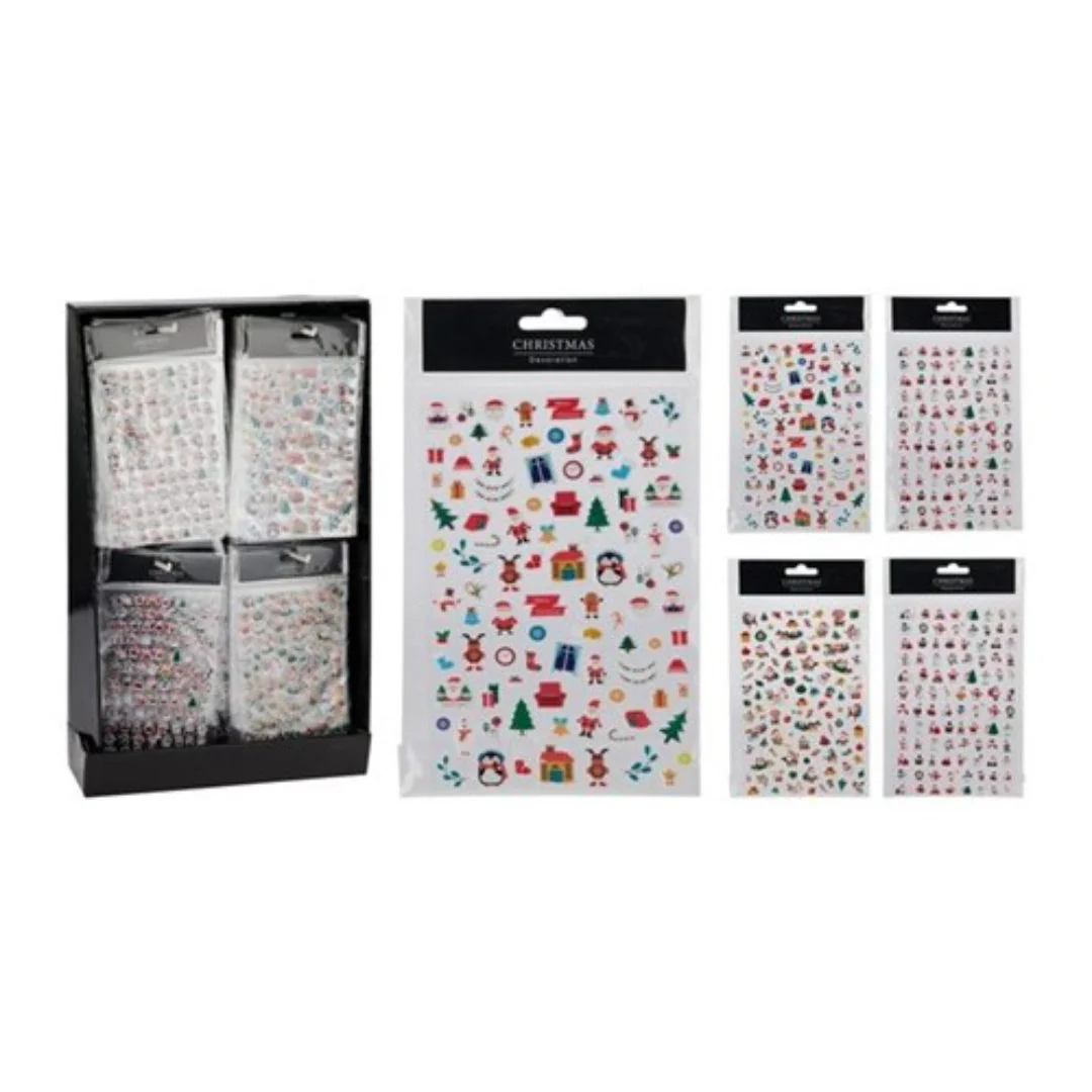 Stickers 3D Klein Kerst 4 Assorted
