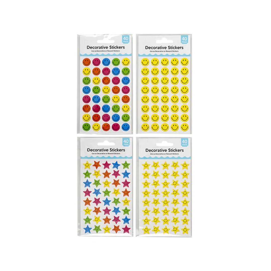 Stickers Decorative 40Pc 4 Assorted Designs