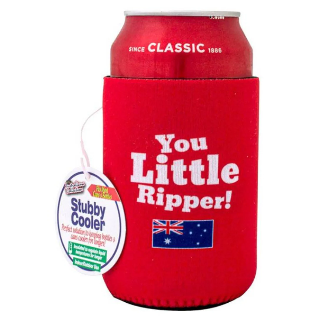 Stubby Holder Australiana Design 7x10cm