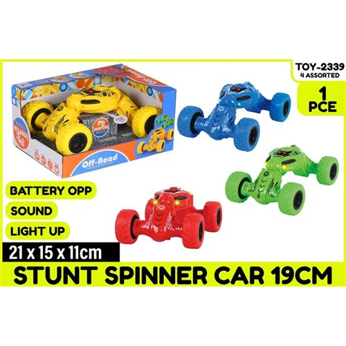 StuntSpin Car L/Up&Snd B/Opp 19CM