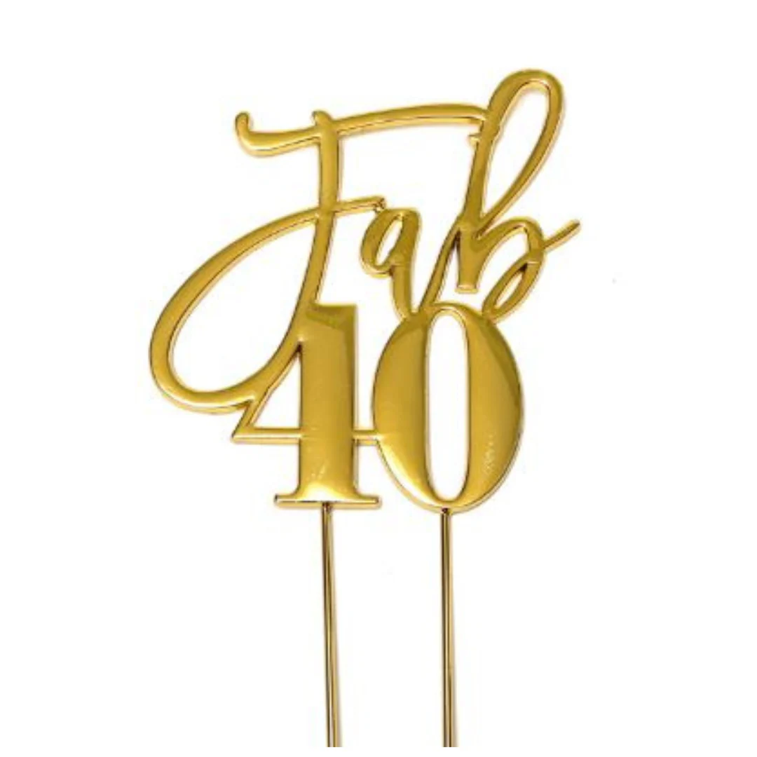 Cake Topper Sugar Crafty Fab 40 Gold Topper - Image 2