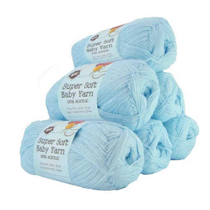 Super Soft Baby Acryl Yarn 420m 4ply 06 Baby Blue