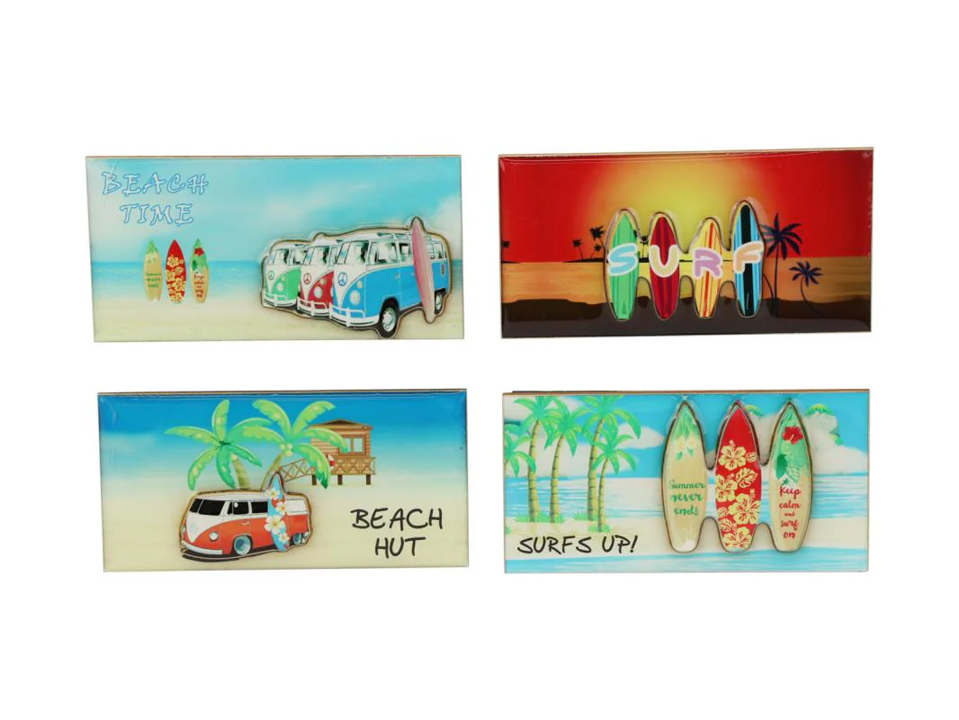 Surf Beach Magnets 4 Ass 10Cm