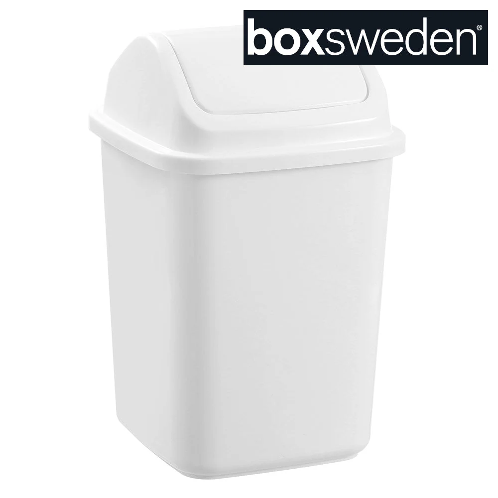 Swing Top Bin 12L 24.5X24.5X38cm White Lemon And Lime - Image 3