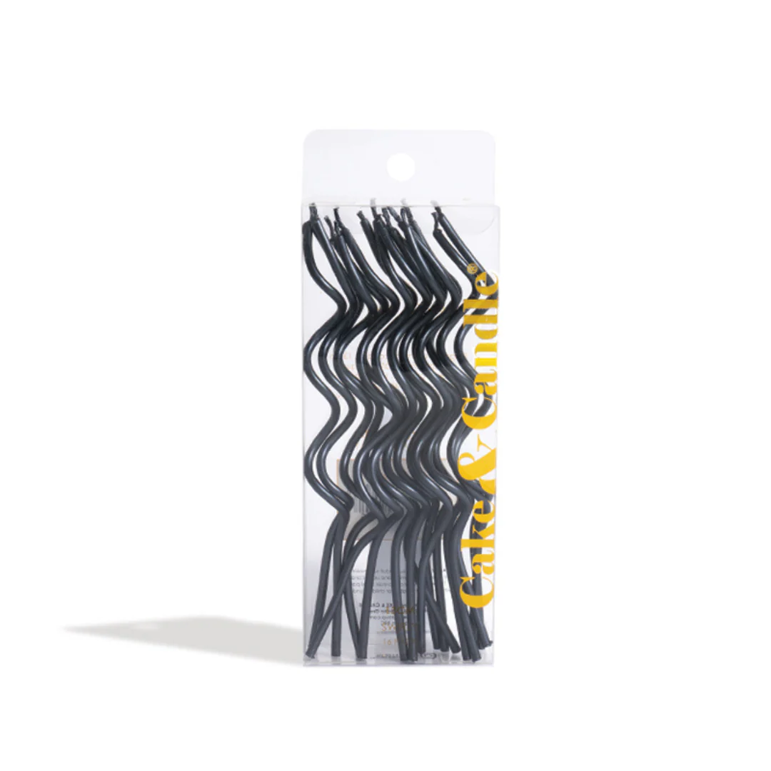Swirly Cake Candles 13cm Black 16pk - Image 4