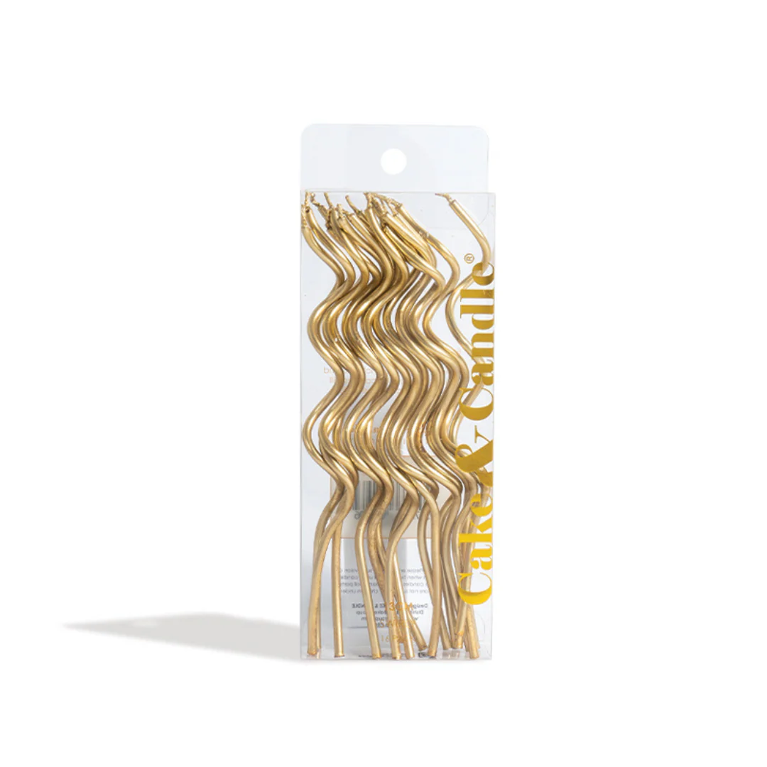 Swirly Cake Candles 13cm Gold 16pk - Image 3