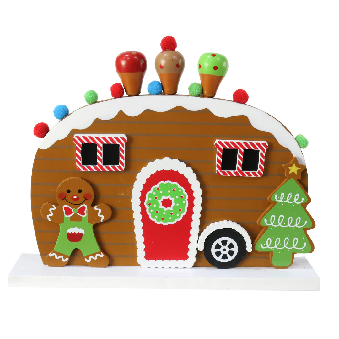Table Deco Gingerbread Caravan 21cm Assorted - Image 3