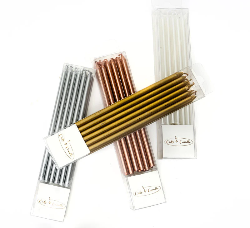 Cake Candles Pearlised White Pack Of 12 - 12Cm Tall - Image 4