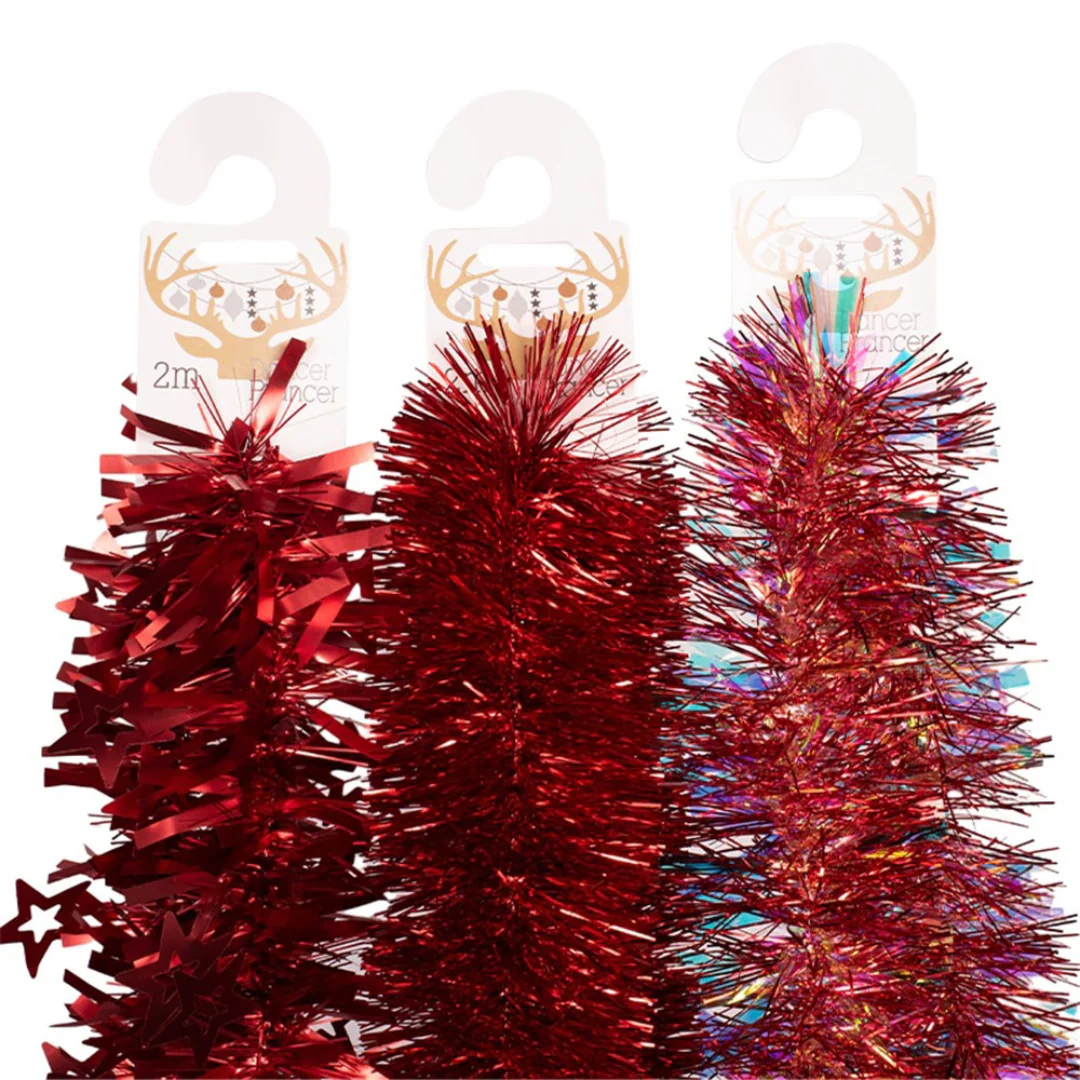 Tinsel 200cm Red Assorted - Image 2