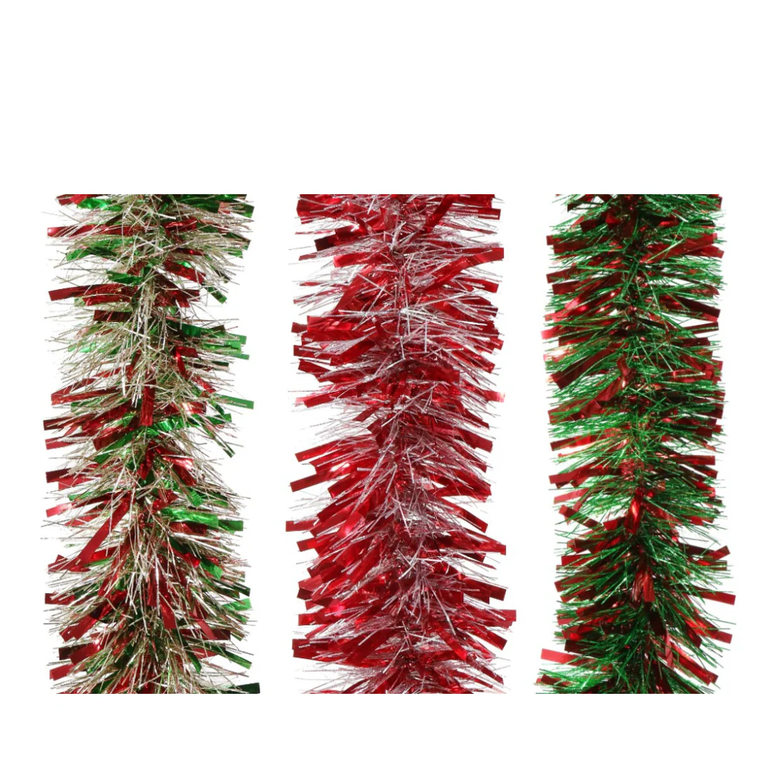 Tinsel Mix Cut Embossed Metallic 300cm Assorted