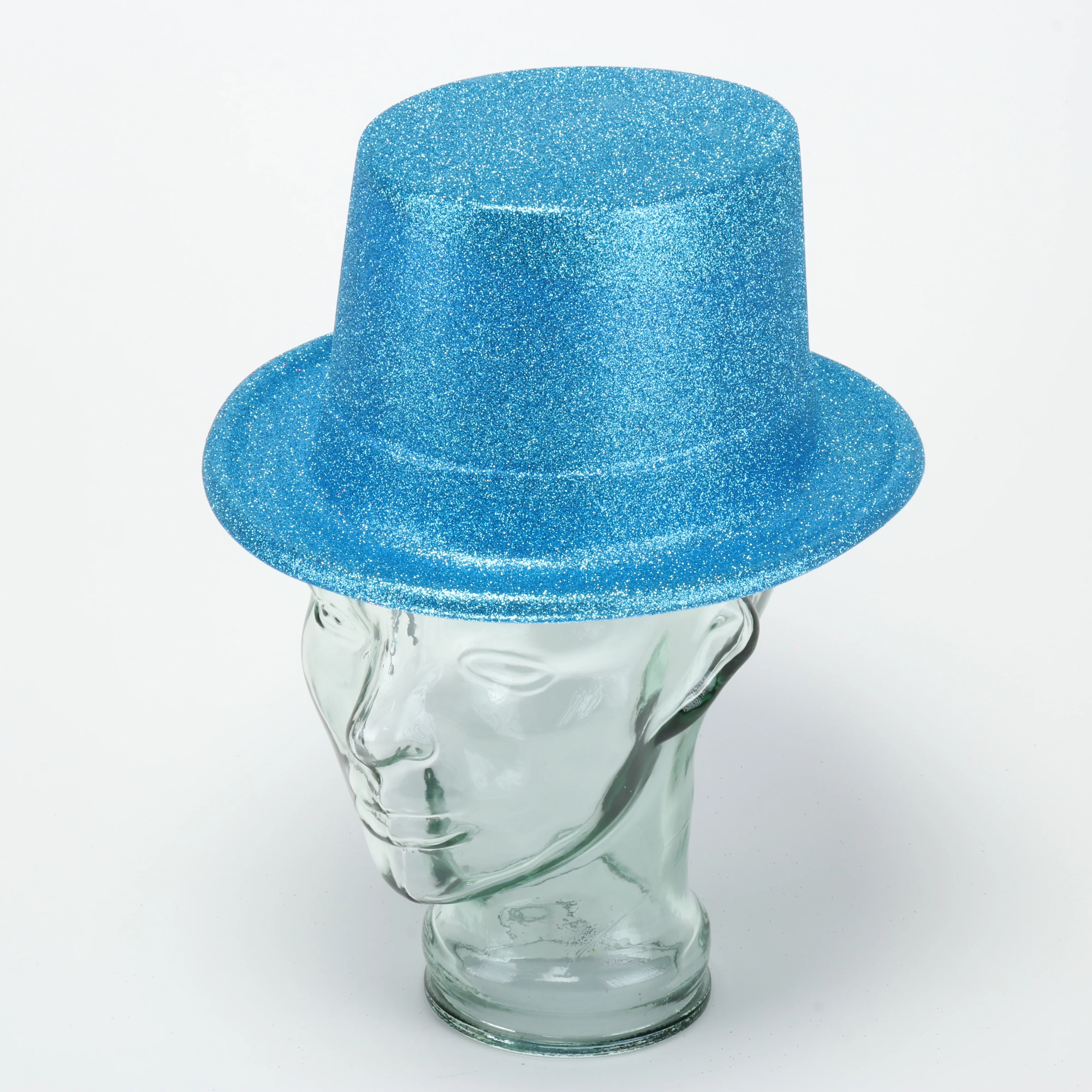 Craft Hat High Top Glitter Covered PVC Childrens 28.5cm x 24cm x 12cm Pink, Purple, Light Blue, Green, Yellow & Silver - Image 2