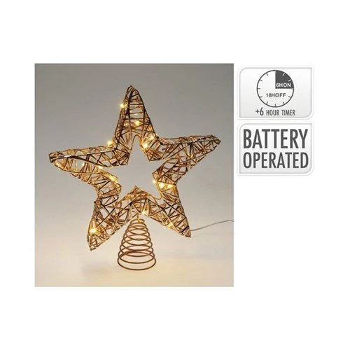 Top Star With 20 Led 28cm Champagne Battery Operated