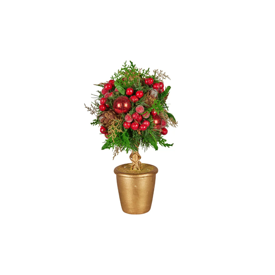 Topiary Potted Berries & Baubles 36cm