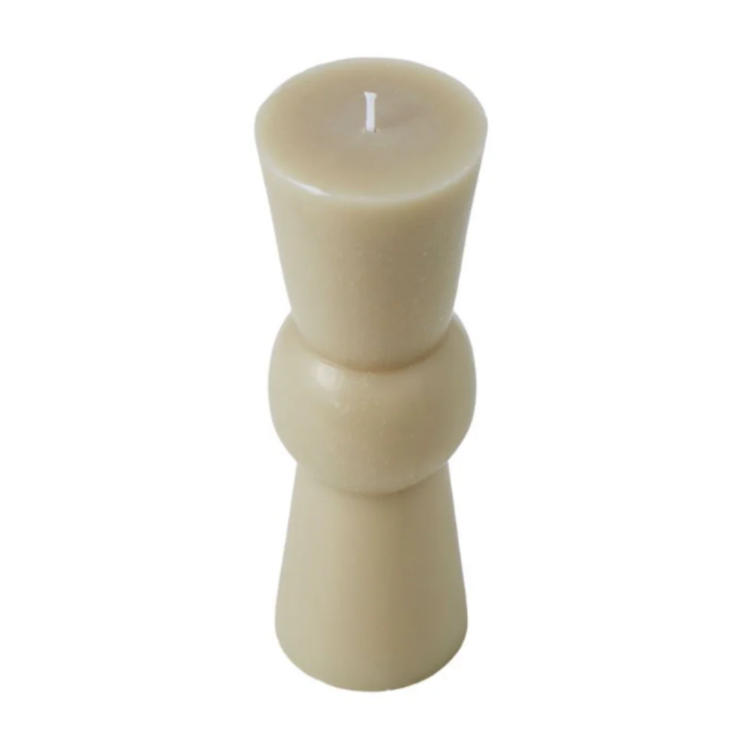 Totem Unscented Candle 6.3x6.3x19.5cm Antique White - Image 2