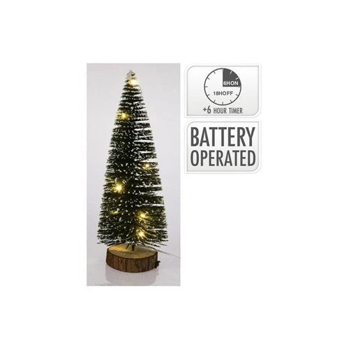 Tree 10Led 30cm With Snow Battery Operated