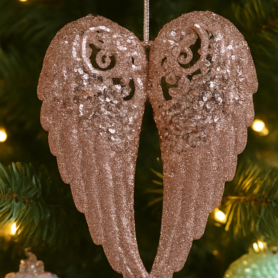 Tree Ornament Acrylic Angel Wing 10.5X14cm