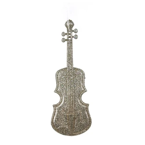 Tree Ornament Silver&Champagne Glitter Cello 9X25cm