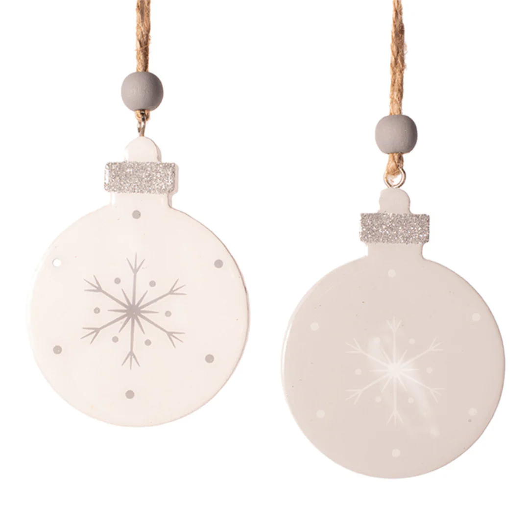 Tree Ornaments with Snowflake Detail 7.5x10cm Assorted - Image 2