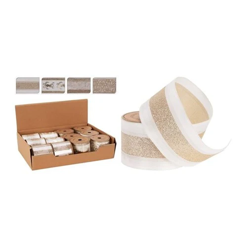 Tree Ribbon Champagne 4 Assorted 270X6cm