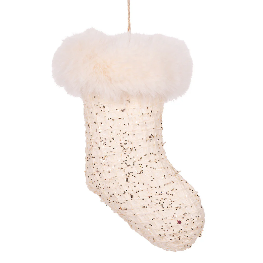Tree Stocking Tree Ornament 17x10cm White - Image 2