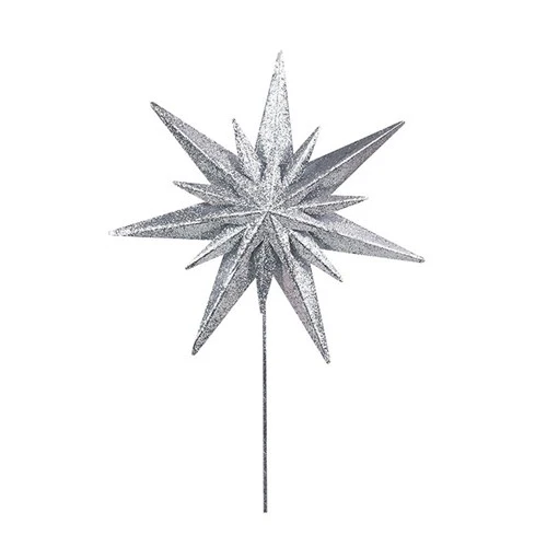 Tree Topper 25X23cm Silver with 12cm Stem