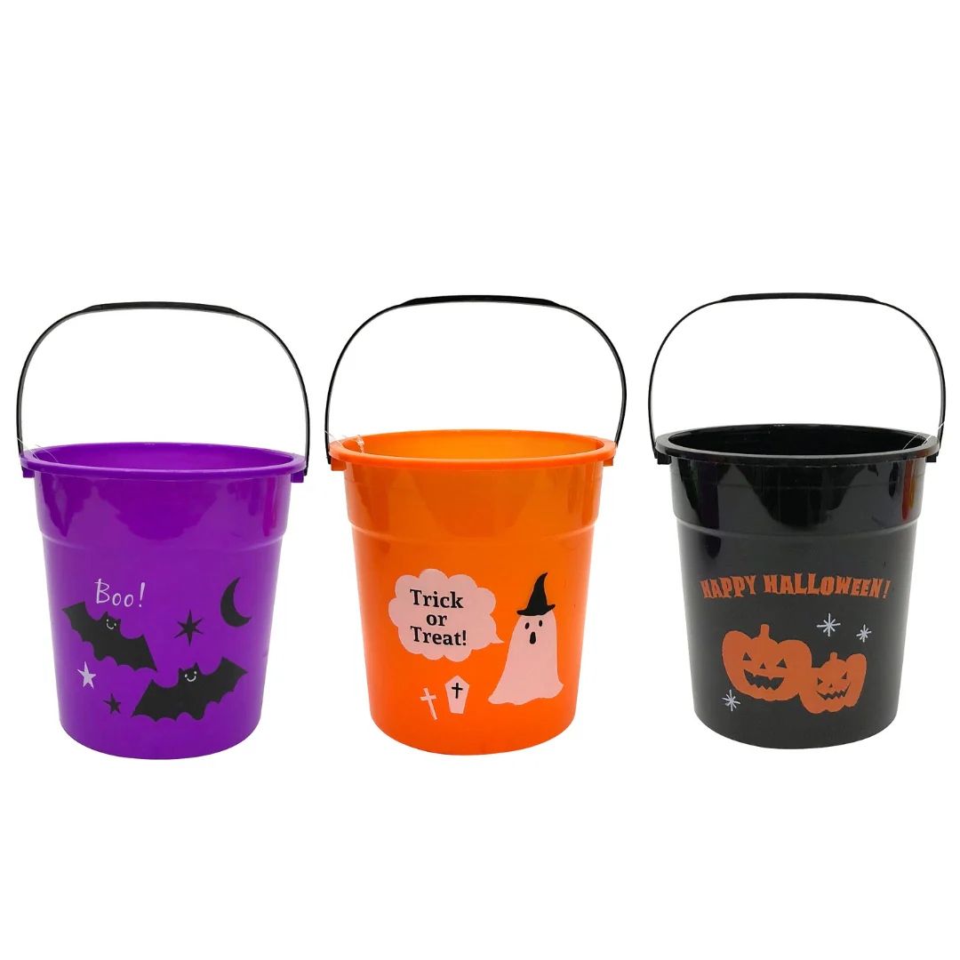 Trick or Treat Bucket with Handle 15cm Assorted
