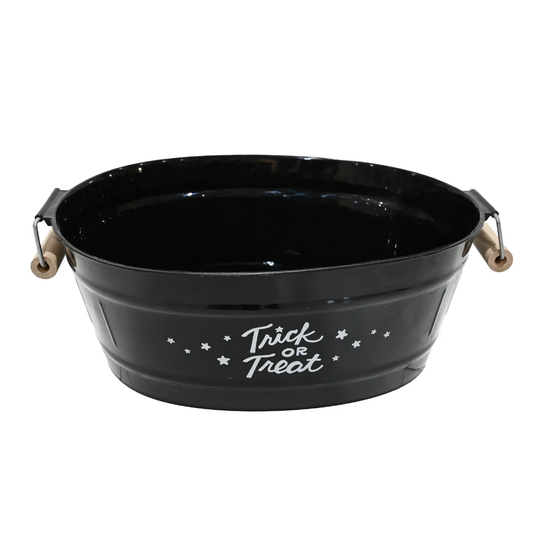Trick Or Treat Oval Black Bucket 23Cm