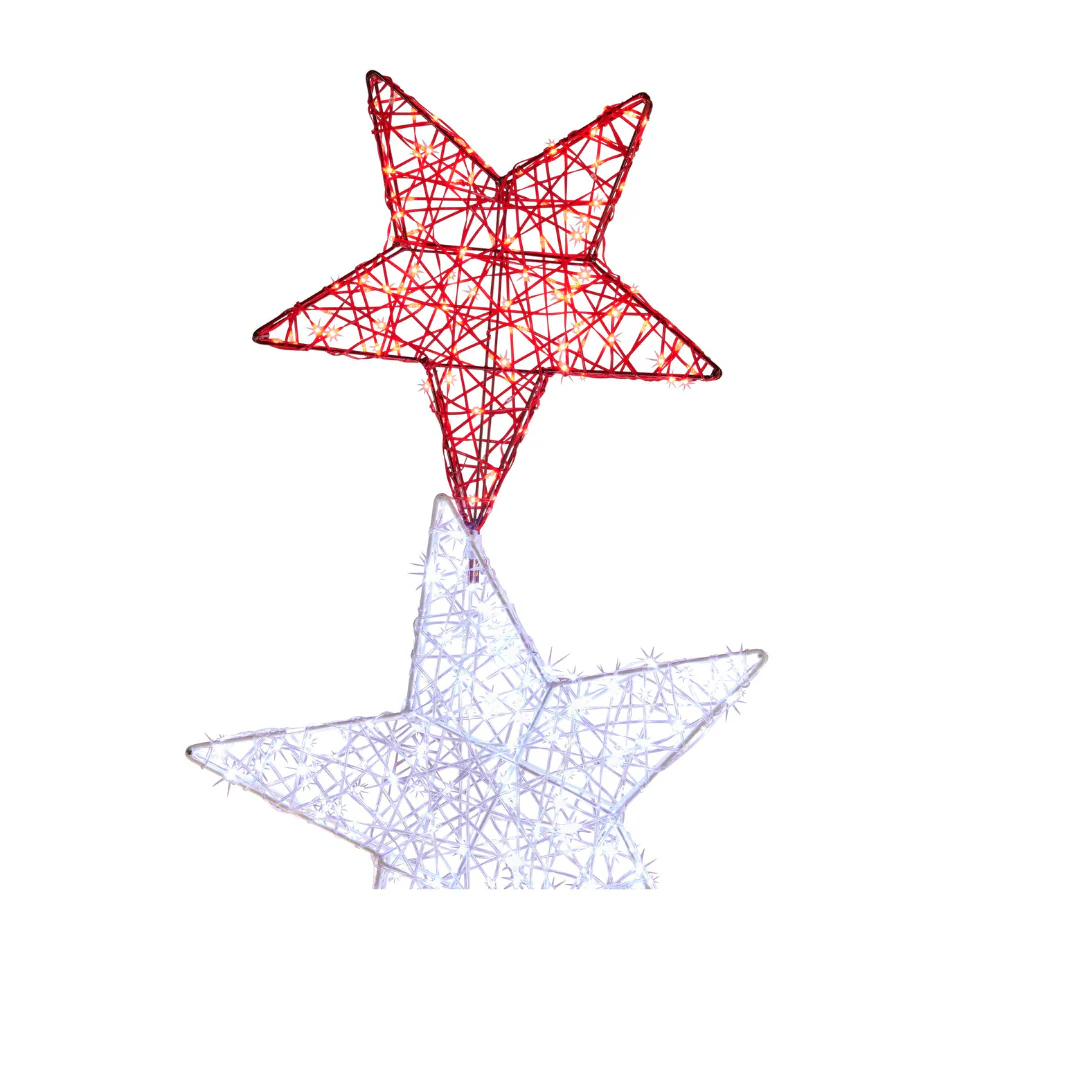Triple Christmas Star Stack with Lights Indoor Outdoor 120cm - Image 4
