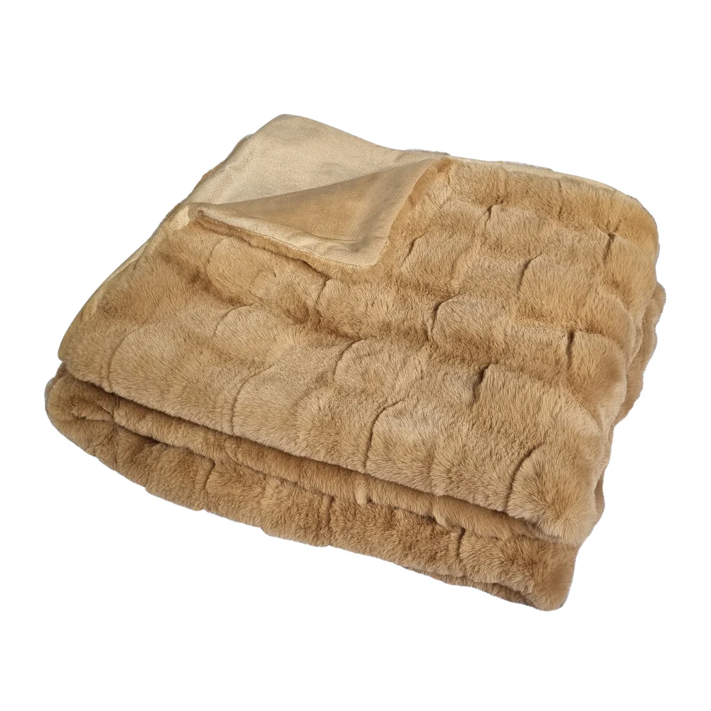 Tyler Faux Fur Blanket 180x220cm Latte