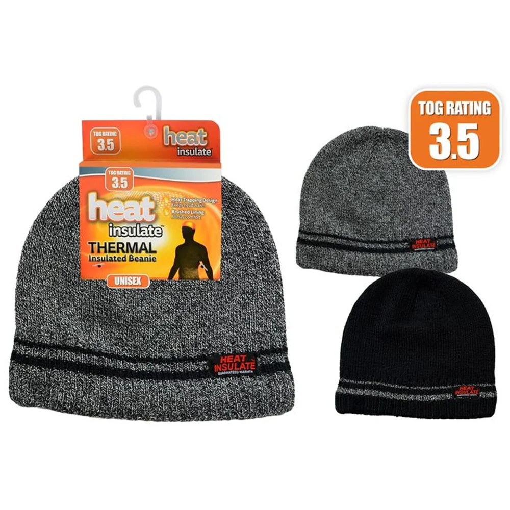 Unisex Heat Insulate Fitted Beanie Assorted