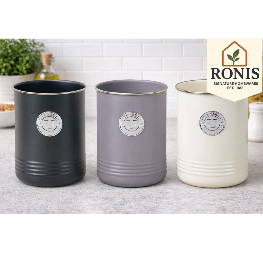 Utensil Holder Embossed Line Base Black 12.8x17cm - Image 2
