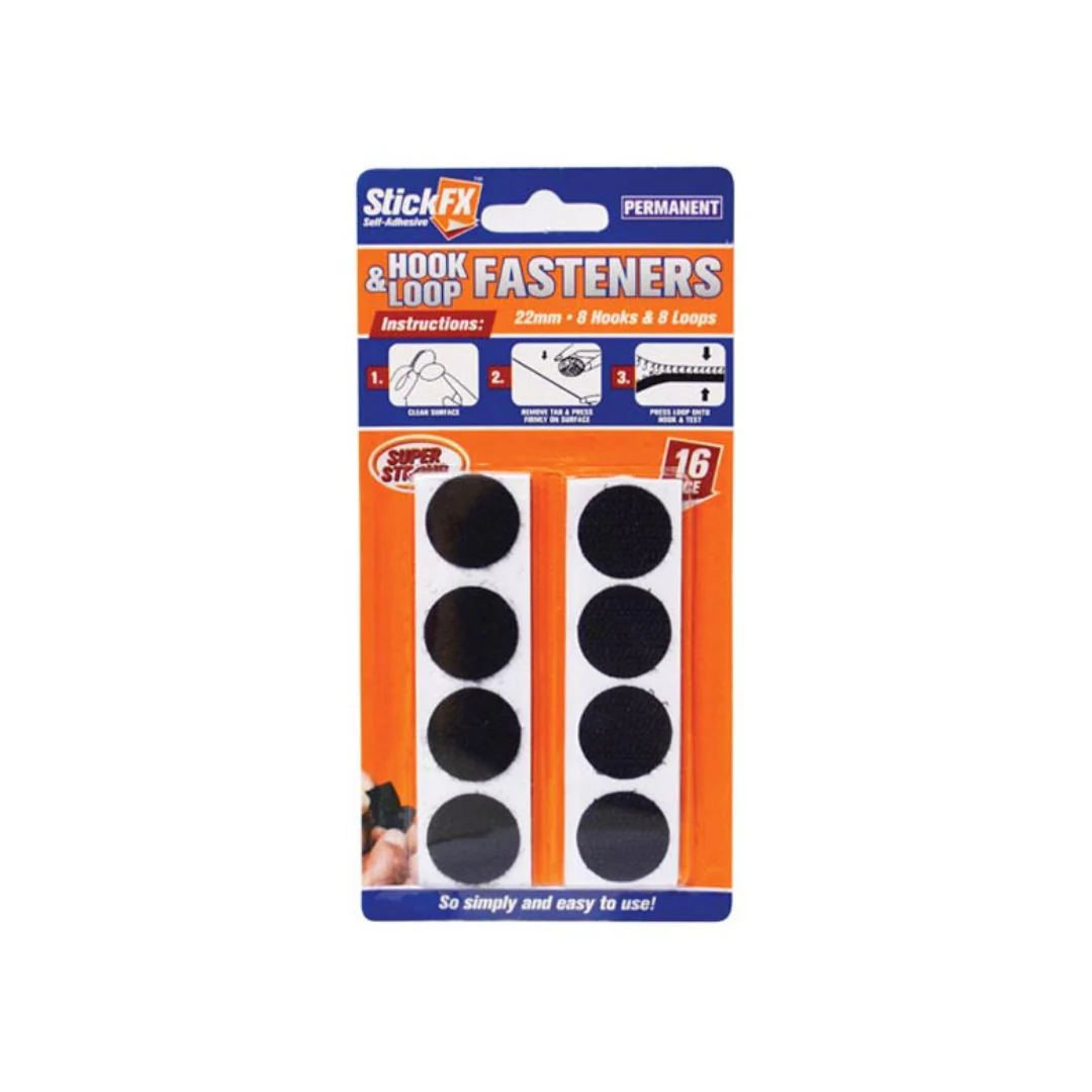 Velcro Tabs-Hook&Loop-22mm-Black